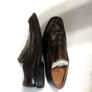 MENS ECCO CASUAL LJOHANNESBURG SLIP ON BIKE TOE LOAFERSCOGNAC BROWN LEATHER 40